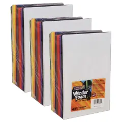 WonderFoam&reg; Sheets, Assorted Colors, 5.5" x 8.5", 40 Sheets Per Pack, 3 Packs