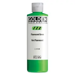 Golden Fluid Acrylic - Fluorescent Green, 8 oz Bottle