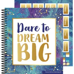 Carson Dellosa Galaxy Teacher Planner 2025-2026, Undated 8" x 11" Space Theme Lesson Plan Book With Retro Stickers, Class Schedule, Weekly Calendar, Classroom Must Haves, Homeschool or School Supplies