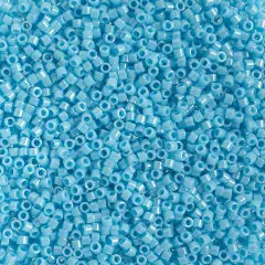 Miyuki Delica 50g Opaque Glass Beads, 11/0 Light Blue AB DB0215