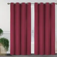55'' X 84'' Solid Thermal Blackout Panels- 2 Pack (15 Colors) Burgundy