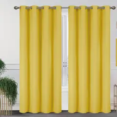 55'' X 84'' Solid Thermal Blackout Panels- 2 Pack (15 Colors) Yellow