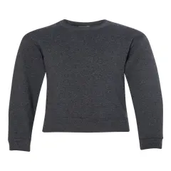JERZEES&reg; Youth Crewneck Sweatshirt Black heather