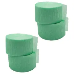 4-Roll Multi-Colored Crepe Paper Streamers for Party Decoration Mint
