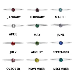 Stainless Steel Birthstone Stacking Ring