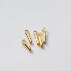 Kitcheniva 5 Pcs Sterling Silver 1mm Cord Leather End Cap Connector Gold