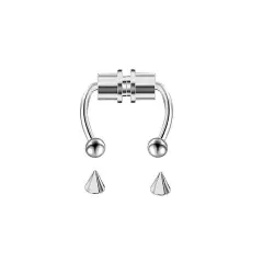 Kitcheniva Magnetic Non Piercing Fake Nose Rings Silver