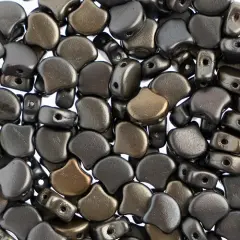 John Bead Czech Glass Metallic Matte Ginko Beads, 50g Grey Rainbow