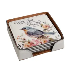 With God All Things Coasters - Set of Four Coasters