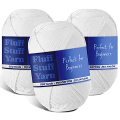 Hearth & Harbor Cotton Yarn Skeins White