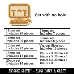 Crying Kawaii Computer Face Emoticon Mini Wood Shape Charms Jewelry DIY Craft