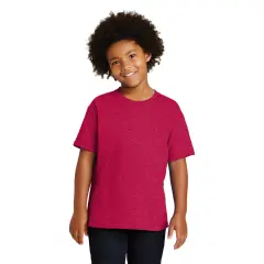 RADYAN&reg; Youth Crew Neck Short Sleeve T-Shirt Heather red