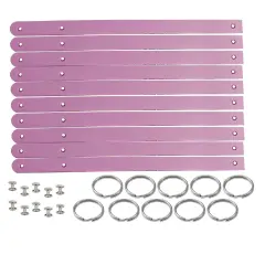 1/2" Blank Leather Keychains Kit - 10 Pre-Cut Blank Keyrings for Stamping & Engraving Lavender