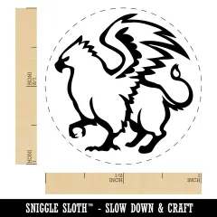 Proud Griffin Fantasy Silhouette Self-Inking Rubber Stamp Ink Stamper for Stamping Crafting Planners Green