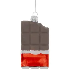 Northlight 3.5" Chocolate Candy Bar Glass Christmas Ornament Brown