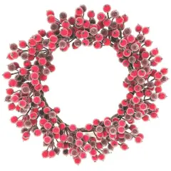 18" Vibrant Red Magic Berry Wreath with Lifelike Berries, Floral Home by Artificial Flowers