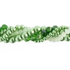 Crystal Lane DIY Fern Twisted Glass & Pearls Beads, 5 Strands