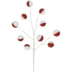 Northlight Set of 2 Red and White Glittered Candy Cane Christmas Picks 22"