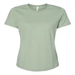 BELLA + CANVAS&reg; Women's Relaxed Fit Heather CVC Crewneck Tee Heather sage
