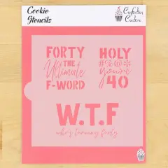Forty the Ultimate F Word 50th Birthday Cookie Stencil