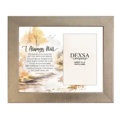 I Always Will Bereavement Photo Frame Wood Plaque with Easel and Hook Wall Tabletop Art - 10 inches x 12 inches - Hold 4x6 Photo