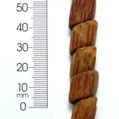 6 Packs of Wood Beads - Pepper Taupe - 12x22mm - 8" Strand