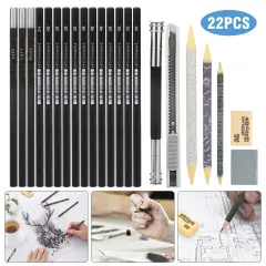 22Pcs Kids Drawing Kit with Pencils, Sketch, and Charcoal Tools