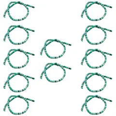 Kitcheniva 6mm Heishi Beads Clay Disc Flat Vinyl DIY Jewelry 10 Strands Blue & green