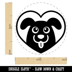 Dog Inside of Heart Love Self-Inking Rubber Stamp for Stamping Crafting Planners Green