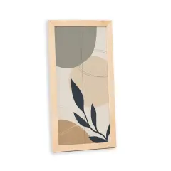 Botanical Wall Art Pastel Wood Sign Framed Tropical Leaves Decor