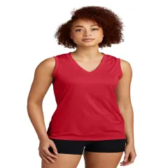 Sport-Tek&reg; Ladies Sleeveless PosiCharge Competitor V-Neck Tee True red