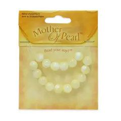 6 Packs of Mother of Pearl Beads - 8mm - 16 Pc Pack