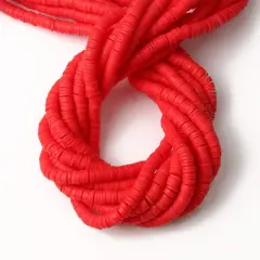 Kitcheniva 6mm Heishi Beads Clay Disc Flat Vinyl DIY Jewelry 10 Strands Red