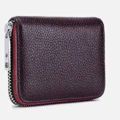 Kitcheniva Unisex Leather Zipper Wallet Coffee