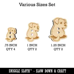 Cute Puppy Looking Back Wood Buttons for Sewing Knitting Crochet DIY Craft