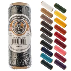 Gudebrod 0.015" Waxed Polyester Thread 500ft | Made In USA Black