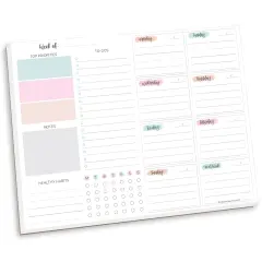 bloom daily planners Planning Pad, 8.5" x 11", Weekly To-Do List & Planner, Pastel