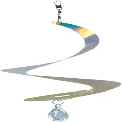 8-inch Iridescent Tear Drop Curlie with Crystal Spinner