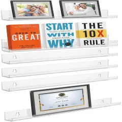 Sorbus Acrylic Shelves for Books, Figurines and more