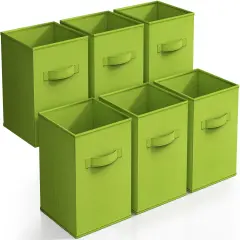 Sorbus Fabric Collapsible Cube Storage Bins Set (6 Pack) Green