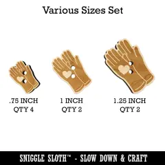 Caring Rubber Gloves Sanitizing Heart Wood Buttons for Sewing Knitting Crochet DIY Craft