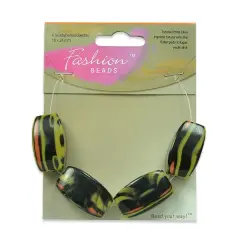 6 Packs of Tribal Print Acrylic Beads Pack of 4