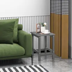 14 Inch Square Weather-Resistant Adirondack Side Table Grey