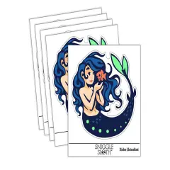 Mermaid and Fish Friend Waterproof Vinyl Phone Tablet Laptop Water Bottle Sticker Set - 5 Pack