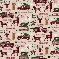 Sykel Enterprises-University of Oklahoma Cotton Fabric-Oklahoma Sooners Christmas Cotton Quilting Fabric