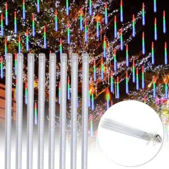 Solar Meteor Shower Rain Tree String Lights for Christmas Multicolor(288led)