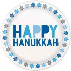 Starry Hanukkah Round 7" Dessert Plates, 8ct