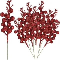 Kitcheniva Christmas DIY Tree Stems Wreath Decoration 10 Packs Red