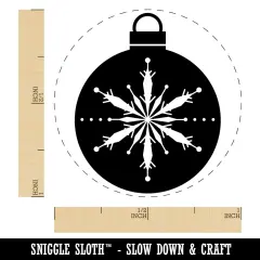 Holiday Ornament Snowflake Self-Inking Rubber Stamp for Stamping Crafting Planners Brown