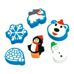 Winter Fun Erasers, 24pc
